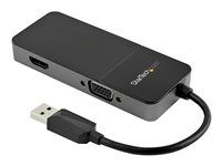 Startech USB 3.0 to HDMI and VGA Adapter, 4K/1080p USB Type-A Dual Monitor Multiport Adapter Converter, External Video Graphics Card for Multiple Screens, Multi Display USB Adapter - USB 3.0 to HDMI VGA (USB32HDVGA) - Video adaptér - USB typ A s pínmi (samec) do HD-15 (VGA), HDMI so zdierkami (samica) - čierna, strieborná