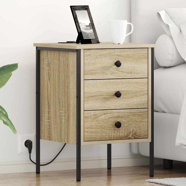 vidaXL Nočný stolík Sonoma dub 42 x 41 x 61 cm Kompozitné drevo