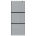 vidaXL Stena walk-in sprchy Čierna 80 x 195 cm tvrdené sklo