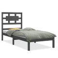 vidaXL Posteľný rám, sivý drevený masív 75x190 cm malé jednolôžko