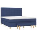 vidaXL Posteľný rám boxspring s matracom modrý 160x200 cm látka