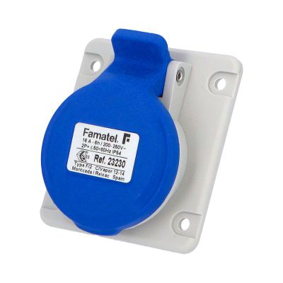 Zásuvka vstavaná 23230 IP54/230V/16A/3P 6h, šikmá 10° - SpeedPRO