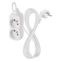 Prodlužovací kabel EMOS P0212 / 2 m / 2 zásuvky / biely / PVC / 1 mm2