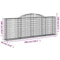vidaXL Oblúkové gabiónové koše 12 ks 300x30x100/120cm pozinkov. železo