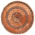 vidaXL Okrúhla taburetka s výšivkou hrdzavá 60x25 cm zamatová