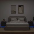 vidaXL Nočné stolíky s LED svetlami 2 ks čierne kompozitné drevo