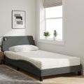 vidaXL Posteľ s matracom Dover tmavosivá 100x200 cm látka