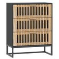 vidaXL Komoda čierna 60x30x75 cm kompozitné drevo