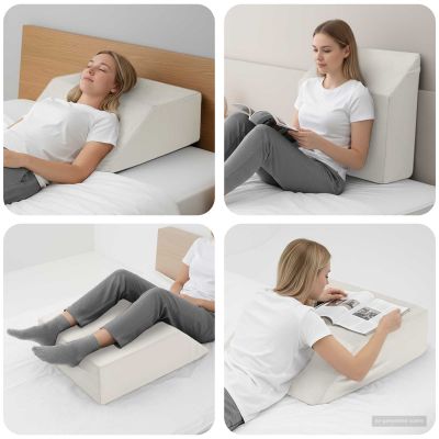 vidaXL Vankúš na nohy Jednofarebný Biela 63 x 52 x 19,5 cm PU pena