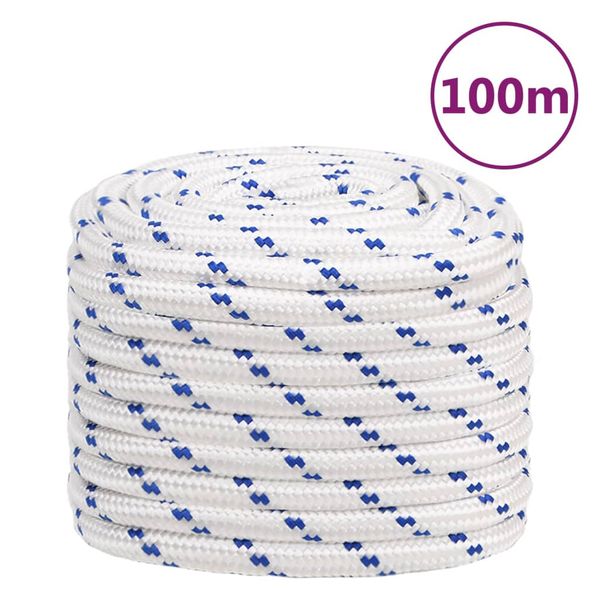 vidaXL Lodné lano biele 20 mm 100 m polypropylén