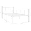vidaXL Posteľný rám biely 90x200 cm kovový