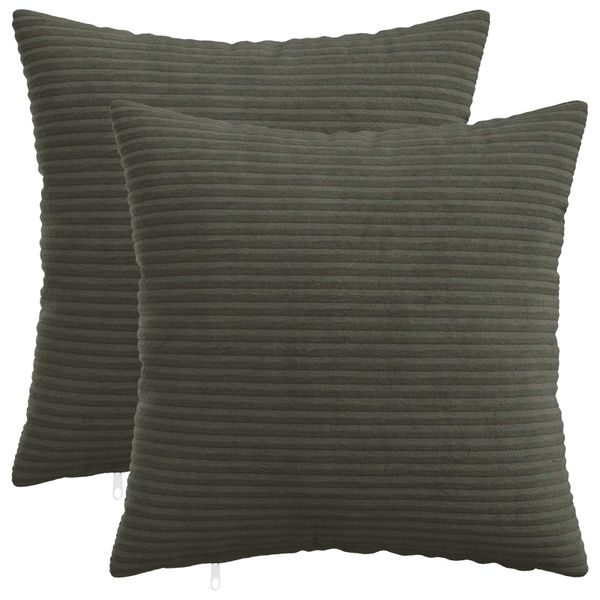 vidaXL Poťah na podložku 2 pcs HEERLEN Antracitová 40 x 40 cm manšestr