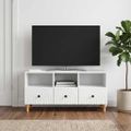 vidaXL TV skrinka Biely 102 x 34,5 x 50 cm Konštruované drevo