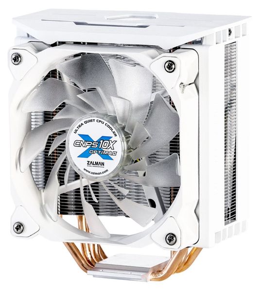 Zalman chladič CPU CNPS10X OPTIMA II / 120mm RGB ventilátor / heatpipe / PWM / výška 160mm / pro AMD i Intel / bílý Chladic, pro CPU, pro Intel i AMD, socket 2066, 2011-3, 2011, 1150, 1151, 1155, 1156, 1366, AM4, AM3(+), FM2(+), 120mm RGB ventil