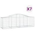 vidaXL Oblúkový gabionový kôš 7 ks 200x50x60/80 cm pozinkované železo