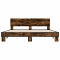 vidaXL Posteľný rám dymový dub 180x200 cm kompozitné drevo a kov