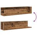 vidaXL Nástenné police 2ks staré drevo 75x16,5x16,5cm kompozitné drevo