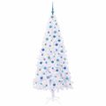 vidaXL Umelý vianočný stromček s 300 LED-i Biela 210 cm PVC a oceľ