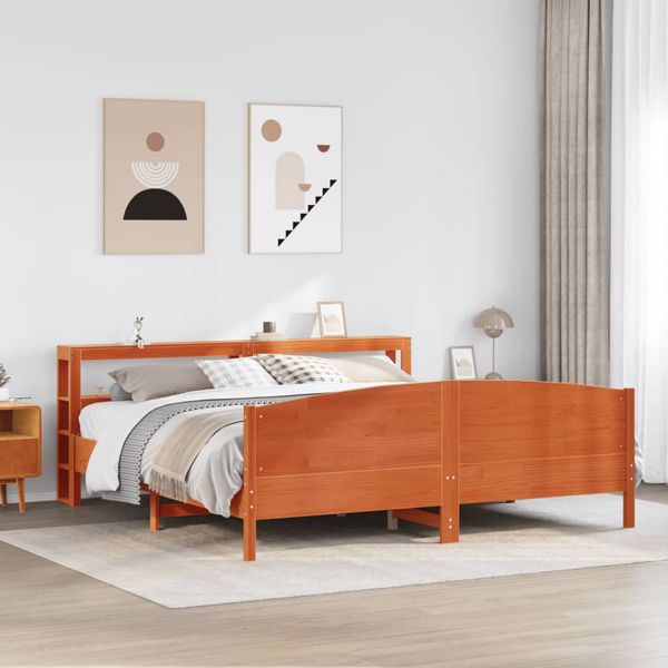 vidaXL Posteľ bez matraca voskovo hnedá 180x200 cm masívna borovica