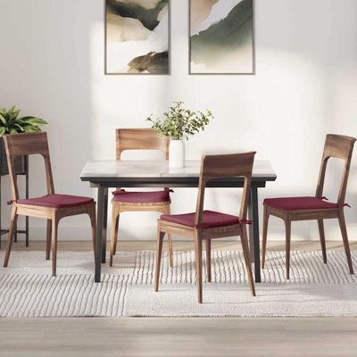 vidaXL Vankúše na sedenie 4 pcs Víno červené 40 x 40 x 3 cm látka