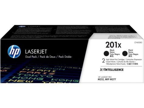 HP 201X tlačová kazeta čierna veľká, CF400XD -2 pack
