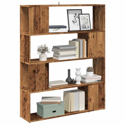 vidaXL skrinka na knihy/priehradka Old Wood 100x24x124,5 cm