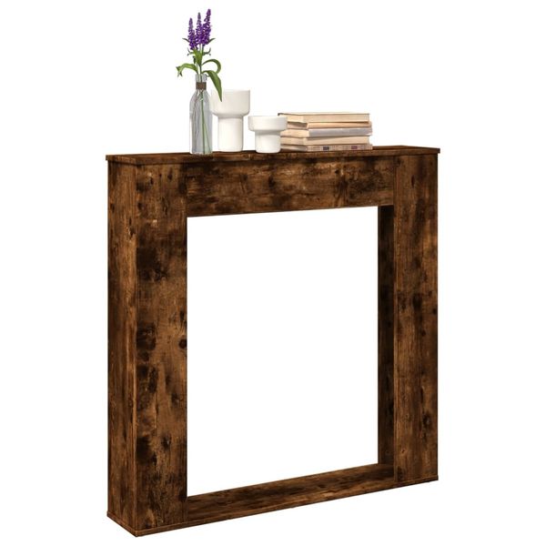 vidaXL Obloženie krbu dymový dub 100x20x100 cm kompozitné drevo