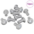 vidaXL Zámková skrutka Jednofarebný 12 ks Strieborná M6 x 12 mm Oceľ