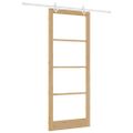 vidaXL Posuvné dvere 93 x 232 cm Masívne borovicové drevo a sklo