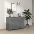 vidaXL Komoda HAMAR, tmavosivá 113x40x80 cm, borovicový masív