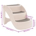vidaXL Skladacie 3-stupňové schody pre psa krémové 50x38x38 cm plast