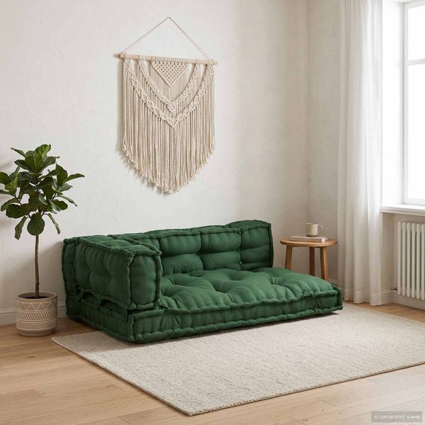 vidaXL Vankúš na paletový gauč 3 pcs Zelená 120 x 80 x 38 cm Látka
