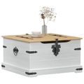 vidaXL storage box Biela 78 x 78 x 45 cm Masívne borovicové drevo
