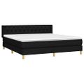 vidaXL Posteľný rám boxspring s matracom čierny 160x200 cm látka