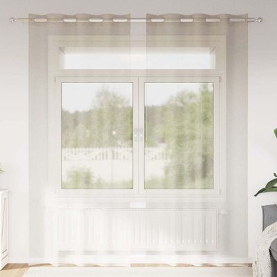 vidaXL Voile záclona 2 pcs Piesková 245 x 140 cm Polyester