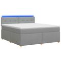 vidaXL Posteľ boxspring s matracom Svetlosivá 160 x 200 cm Látka