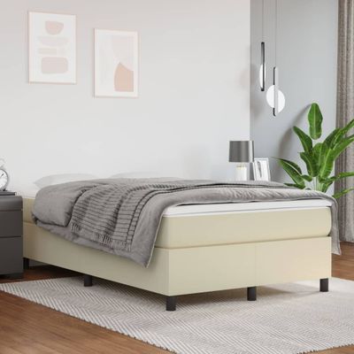 vidaXL Boxspring posteľ s matracom krémová 120x200 cm umelá koža