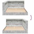 vidaXL Knižnica posteľ Betónovo sivá 150 x 200 cm Kompozitné drevo