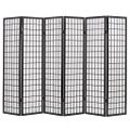 vidaXL Skladací paraván so 6 panelmi, japonský štýl 240x170 cm, čierny