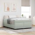 vidaXL Rám postele s matracmi Svetlosivá 140 x 200 cm látka