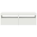vidaXL TV skrinky s LED svetlami biele 60x35x40 cm
