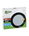 Q-51M LED panel 6W 660lm 4000K čierny - kruhový vstavaný Qtec