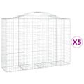 vidaXL Oblúkové gabionové koše 5 ks 200x50x140/160 cm pozink. železo