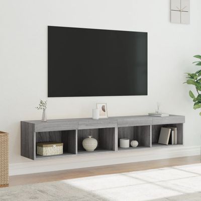 vidaXL TV skrinky s LED svetlami 2 ks sivé sonoma 80x30x30 cm