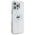 Obal Karl Lagerfeld pre iPhone 16 Pro 6,3" KLHMP16LHLSCHH biely tvrdý IML Metal Choupette Head MagSafe
