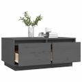 vidaXL Konferenčný stolík sivý 80x50x35 cm borovicový masív