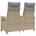 vidaXL Hojdačka s tabletou 2 -Seater 126 x 65 x 112 cm polyratan