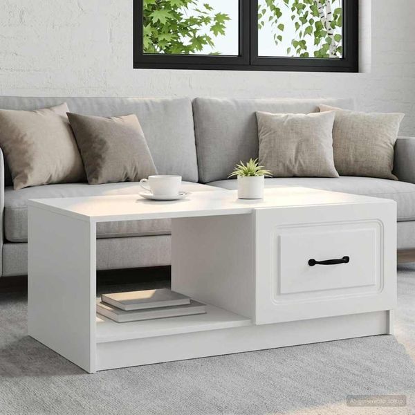 vidaXL Konferenčný stolík Biela 90 x 50 x 37 cm Kompozitné drevo