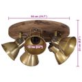 vidaXL Závesná lampa 25 W starožitná mosadzná 50x50x25 cm E27