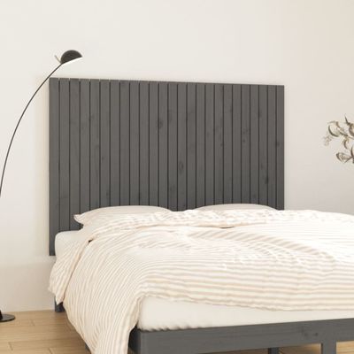 vidaXL Nástenné čelo postele sivé 159,5x3x110 cm masívna borovica